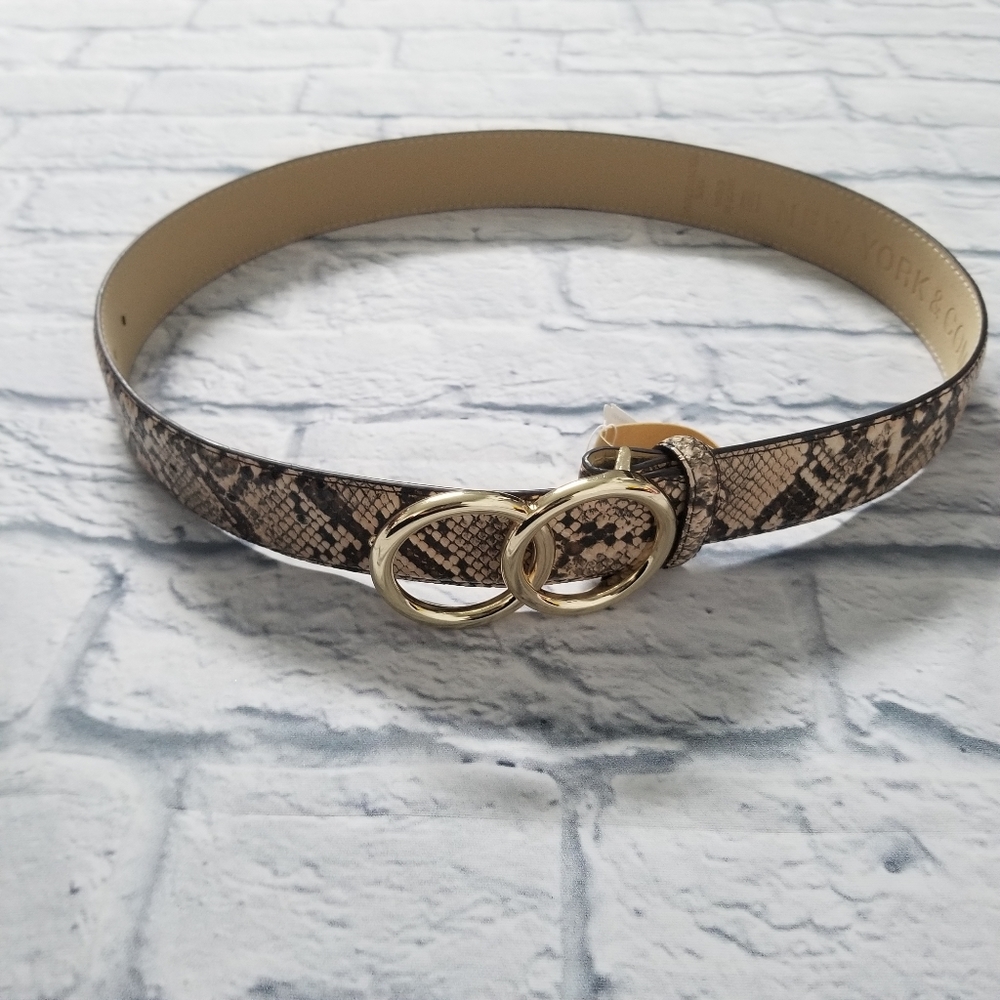 NWT Double O Ring Snakeskin Design Belt - Picture 5 of 5
